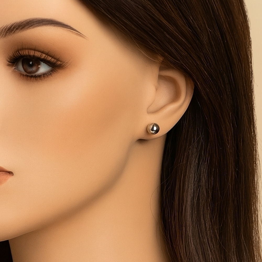 Croft & Barrow Women's Stunning Polished Silver tone Stud ball Earrings